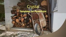  Presentation with old wood - Beautiful theme featuring old-rusty-barrow-against-stack backdrop and a tawny brown colored foreground