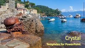  Presentation with marine - Slide set featuring old-rusty-bollard-with-marine background and a tawny brown colored foreground