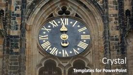  Presentation with clock face - Slides with old-rusty-clock-face-detail background and a tawny brown colored foreground