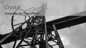  Presentation with metallurgical - PPT theme featuring old-rusty-construction-of-abandoned background and a light gray colored foreground