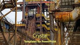  Presentation with metallurgical - Slide deck with old-rusty-construction-of-abandoned background and a tawny brown colored foreground