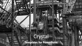  Presentation with metallurgical - Cool new PPT theme with old-rusty-construction-of-abandoned backdrop and a dark gray colored foreground
