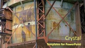  Presentation with metallurgical - PPT layouts featuring old-rusty-construction-of-abandoned background and a tawny brown colored foreground