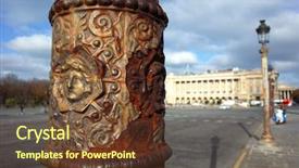  Presentation with old soho street - Slide set with old rusty decoration on street background and a  colored foreground