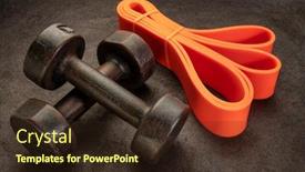  Presentation with resistance - Presentation theme with old-rusty-dumbbells-and-resistance background and a wine colored foreground