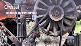  Presentation with engine - Audience pleasing presentation design consisting of old rusty engine backdrop and a gray colored foreground