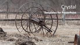  Presentation with farm equipment - Slide set having old-rusty-farm-equipment background and a  colored foreground