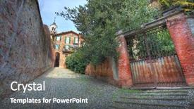  Presentation with old rusty pipe - Beautiful PPT theme featuring old rusty gate and narrow backdrop and a  colored foreground