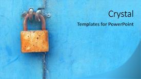  Presentation with old - Cool new slide deck with old rusty locker backdrop and a light blue colored foreground