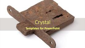  Presentation with old - PPT theme with old-rusty-mortise-lock-isolated background and a tawny brown colored foreground