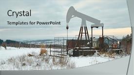  Presentation with well - Colorful PPT theme enhanced with old rusty oil well backdrop and a lemonade colored foreground