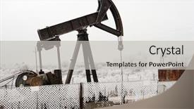 Presentation with oil rig - PPT theme featuring old rusty oil well background and a light gray colored foreground