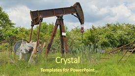  Presentation with oil rig - Cool new slides with old rusty oil well backdrop and a tawny brown colored foreground