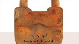  Presentation with padlock - PPT theme consisting of old rusty padlock closed background and a red colored foreground