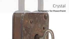  Presentation with padlock - PPT layouts having old-rusty-padlock-with-key background and a white colored foreground