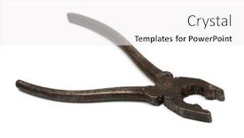  Presentation with old rusty pipe - Slides having old-rusty-pliers background and a white colored foreground