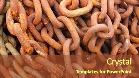  Presentation with ship anchor - Theme having old rusty ship anchor chain background and a tawny brown colored foreground