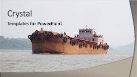  Presentation with old photo - Cool new PPT layouts with old rusty tanker photo backdrop and a white colored foreground