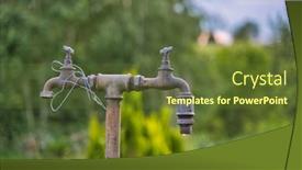  Presentation with old rusty pipe - Colorful presentation design enhanced with old-rusty-water-pipe backdrop and a tawny brown colored foreground