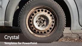  Presentation with wheel - Theme enhanced with old rusty wheel with new background and a dark gray colored foreground