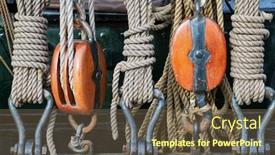  Presentation with sailing ship - Cool new PPT theme with old-sailing-ship-rigging-details backdrop and a tawny brown colored foreground