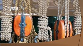  Presentation with sailing ship - Cool new presentation theme with old-sailing-ship-rigging-details backdrop and a coral colored foreground
