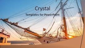  Presentation with light rays - Presentation design having old sailing ship background and a light blue colored foreground