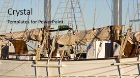  Presentation with sailing ship - Beautiful theme featuring old sailor sailing ship backdrop and a light blue colored foreground