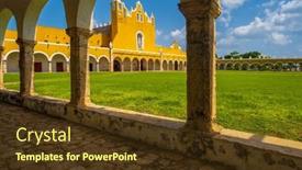  Presentation with san antonio - Presentation theme enhanced with old-san-antonio-franciscan-monastery background and a tawny brown colored foreground