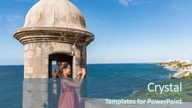  Presentation with san juan puerto rico - Slide deck enhanced with old san juan fort background and a ocean colored foreground