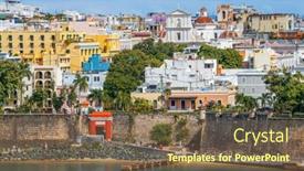  Presentation with san juan puerto rico - Slide deck with old-san-juan-puerto-rico background and a violet colored foreground