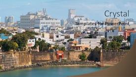  Presentation with san juan puerto rico - Cool new PPT layouts with old-san-juan-puerto-rico backdrop and a light blue colored foreground