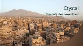  Presentation with old house - PPT theme enhanced with old sanaa building - traditional yemen house background and a sky blue colored foreground