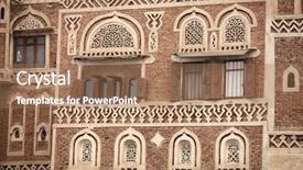  Presentation with old house - Cool new PPT theme with old sanaa building - traditional yemeni house backdrop and a coral colored foreground