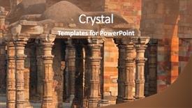  Presentation with old india - Presentation design enhanced with old-sandstone-pillars background and a coral colored foreground