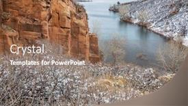  Presentation with falling snow - Amazing theme having old sandstone quarry on the shore of horesetooth reservoir near fort collins colorado winter scenery with snow falling backdrop and a coral colored foreground