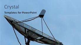  Presentation with satellite dish - Amazing presentation design having red and orange cirlces backdrop and a yellow colored foreground.