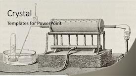  Presentation with eau - Colorful PPT theme enhanced with old schematic illustration of laboratory backdrop and a light gray colored foreground