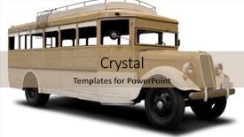  Presentation with school bus - Colorful slide set enhanced with old school - big brown classic bus isolated backdrop and a coral colored foreground