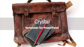  Presentation with old pen - Amazing slide deck having old school - vintage schoolbag with notes backdrop and a tawny brown colored foreground