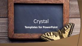  Presentation with old wood - Slide deck having old-school-blackboard background and a ocean colored foreground