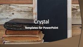  Presentation with school desk - Beautiful slides featuring old school books are stacked backdrop and a dark gray colored foreground