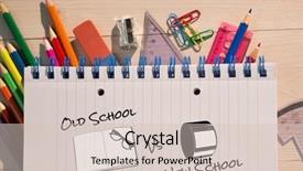  Presentation with school - PPT theme featuring old school vs new school background and a soft green colored foreground