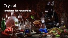  Presentation with life science - Slide deck with still life of a skull background and a black colored foreground