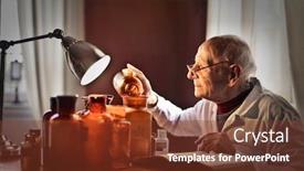  Presentation with tests - Theme having old-scientist-tests-liquids background and a tawny brown colored foreground