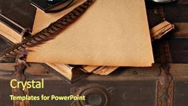  Presentation with vintage scrapbook - Cool new PPT layouts with old scrapbook and writing backdrop and a tawny brown colored foreground