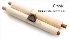  Presentation with old scroll - Beautiful presentation featuring old scroll isolated on white backdrop and a white colored foreground