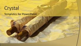  Presentation with scroll paper - Colorful theme enhanced with old scroll on brown paper backdrop and a  colored foreground