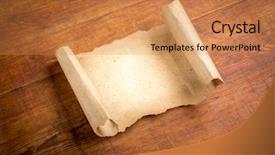  Presentation with note - Presentation consisting of old scroll - close up of grunge note background and a coral colored foreground