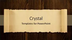  Presentation with scroll - Beautiful slides featuring parchment scroll on wooden background backdrop and a lemonade colored foreground